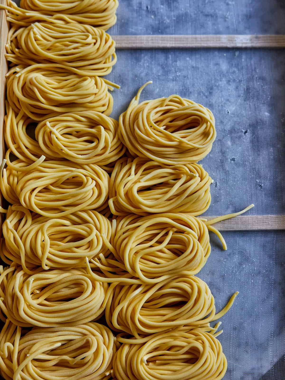 Fresh bucatini pasta Italian restaurant Aldgate