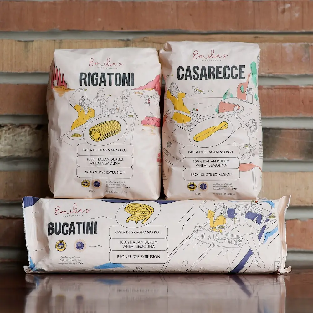 3 pack - casarecce rigatoni bucatini P.G.I pasta gragnano mobile