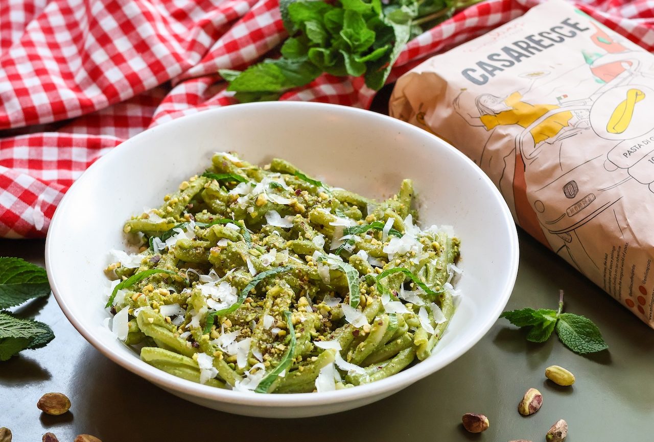 casarecce pistachio pesto emilias